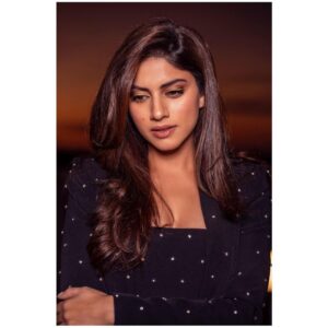 Sapna Pabbi Instagram - 🖤🥂Thank you for such a memorable evening  @primevideoin #teamamazonprimevideoindia .
.
Outfit - @karn_malhotra 
Stylist - @khyatibusa @yuti_malhotra 
Makeup - @devikajodhani 
Hair - @reenadutta123
Capture - @saurabhdalvi_photography