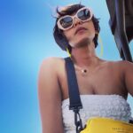 Sayani Gupta Instagram – Hair game at the back of a buggy Santorini, Greece