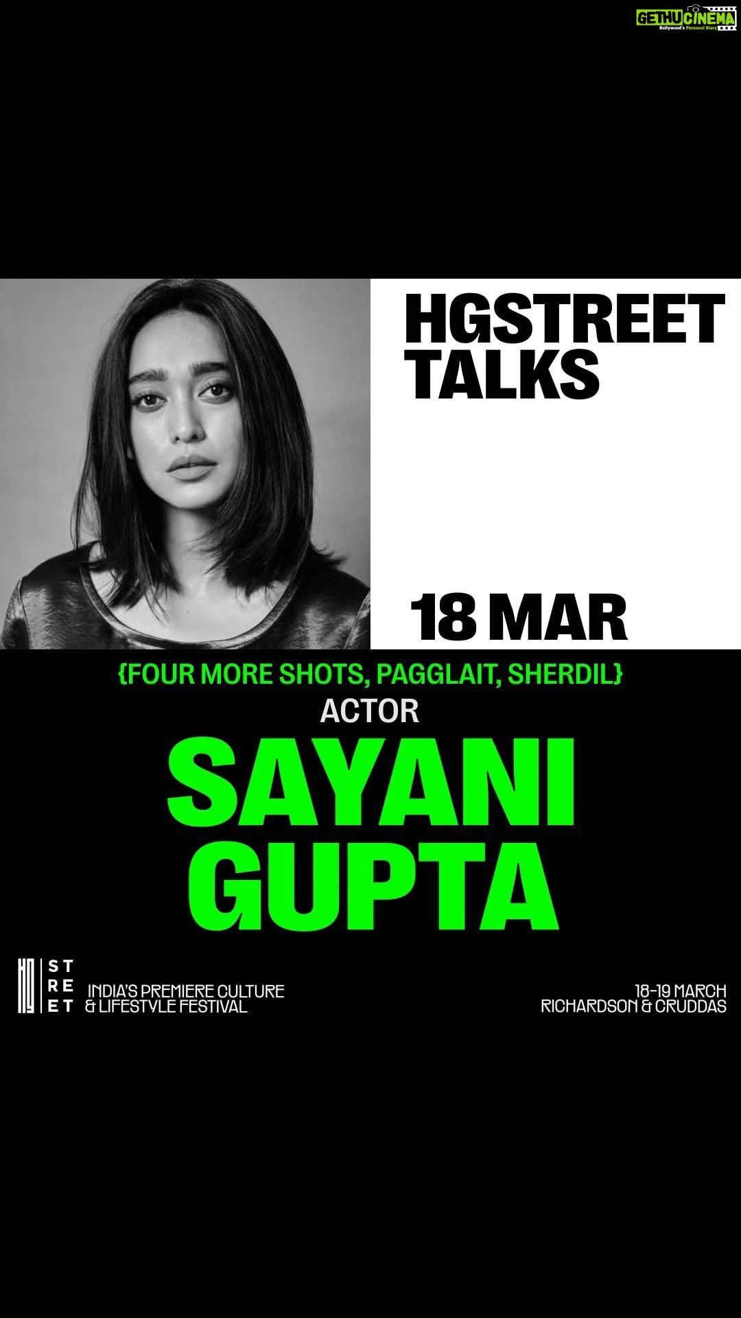Sayani Gupta Instagram - @homegrownstreet 2023: #HGSUMMIT | Panel conversation w/ @sayanigupta Join me at #HGStreet for a panel conversation on the ‘Democratization of Storytelling with OTT - Diversity, freedom and creativity.’ with my fellow panelists: @chinxter @shakunbatra @nimishalok @pannuabhay & @smritikiran Date & day - 18th March, Saturday Timing: 3:30 - 4:30 pm Venue - The Richardson and Cruddas Mills, Byculla Tickets: Book your tickets on insider.in ________ #HGSTREET | WHAT TO EXPECT: Music 40+ Artists & 4 Stages | 8 Art Exhibitions With 30+ Visual Artists & Photographers | 6+Panels | 4+ Workshops | 1 X Next-Gen Designer Fashion Show | 20 X Pop Ups | Global Sneaker & Streetwear Stores | 10 X Food Pops To learn more head to homegrownstreet.com & follow @homegrownin @homegrownstreet on IG. Mumbai, Maharashtra