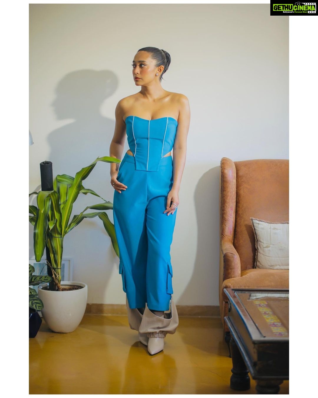 Sayani Gupta Instagram - Cool as ever @sayanigupta Wearing @_otherlabel Glam @eshwarlog Hair @paloshell Style assistant @dhwanii.jain . . . #sayanigupta #style #ootd #celebstyle #fashion #lookoftheday #new #blue #corset #styleinspo #love