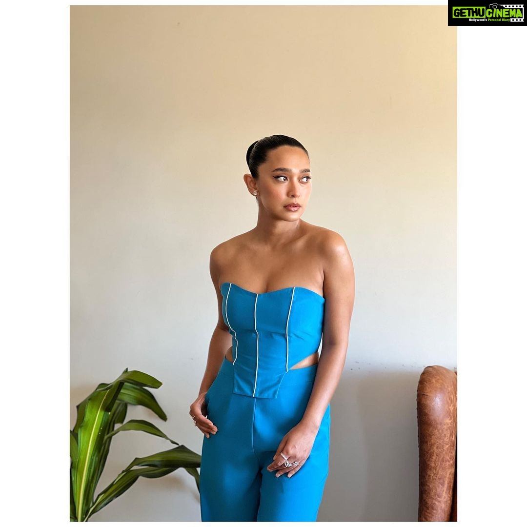 Sayani Gupta Instagram - Cool as ever @sayanigupta Wearing @_otherlabel Glam @eshwarlog Hair @paloshell Style assistant @dhwanii.jain . . . #sayanigupta #style #ootd #celebstyle #fashion #lookoftheday #new #blue #corset #styleinspo #love