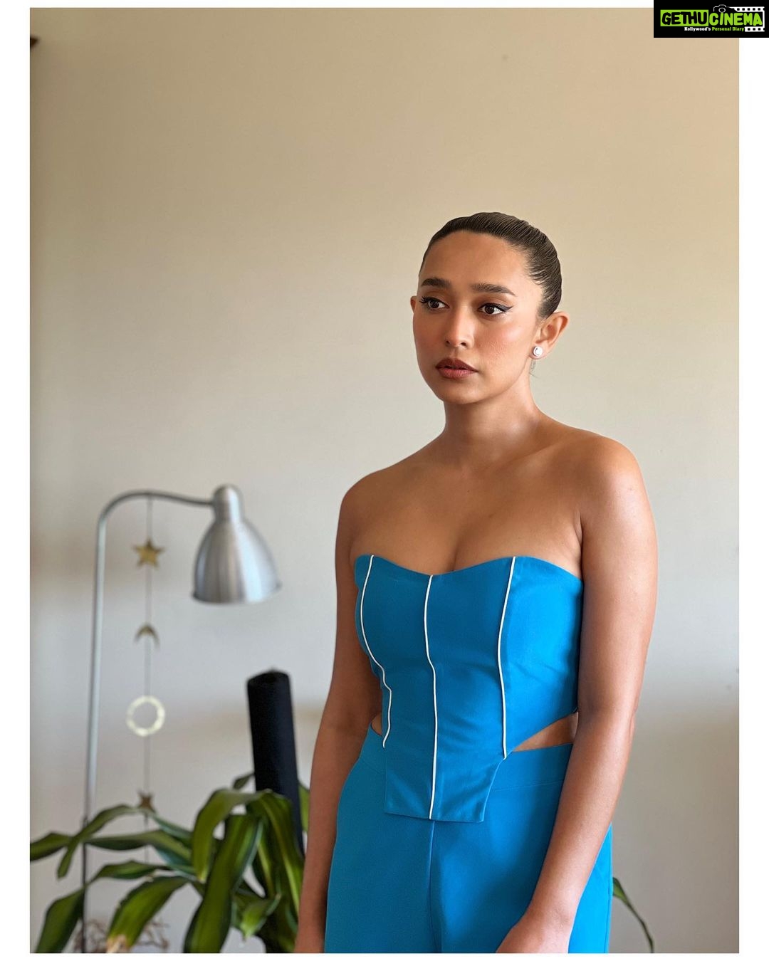 Sayani Gupta Instagram - Cool as ever @sayanigupta Wearing @_otherlabel Glam @eshwarlog Hair @paloshell Style assistant @dhwanii.jain . . . #sayanigupta #style #ootd #celebstyle #fashion #lookoftheday #new #blue #corset #styleinspo #love