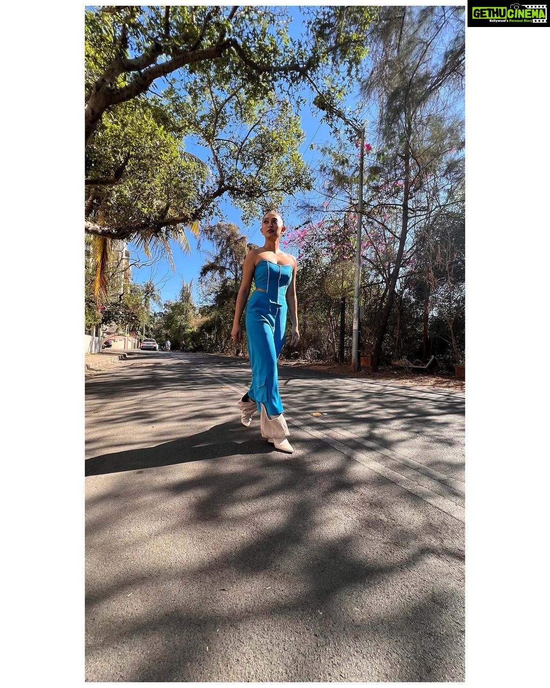 Sayani Gupta Instagram - Cool as ever @sayanigupta Wearing @_otherlabel Glam @eshwarlog Hair @paloshell Style assistant @dhwanii.jain . . . #sayanigupta #style #ootd #celebstyle #fashion #lookoftheday #new #blue #corset #styleinspo #love