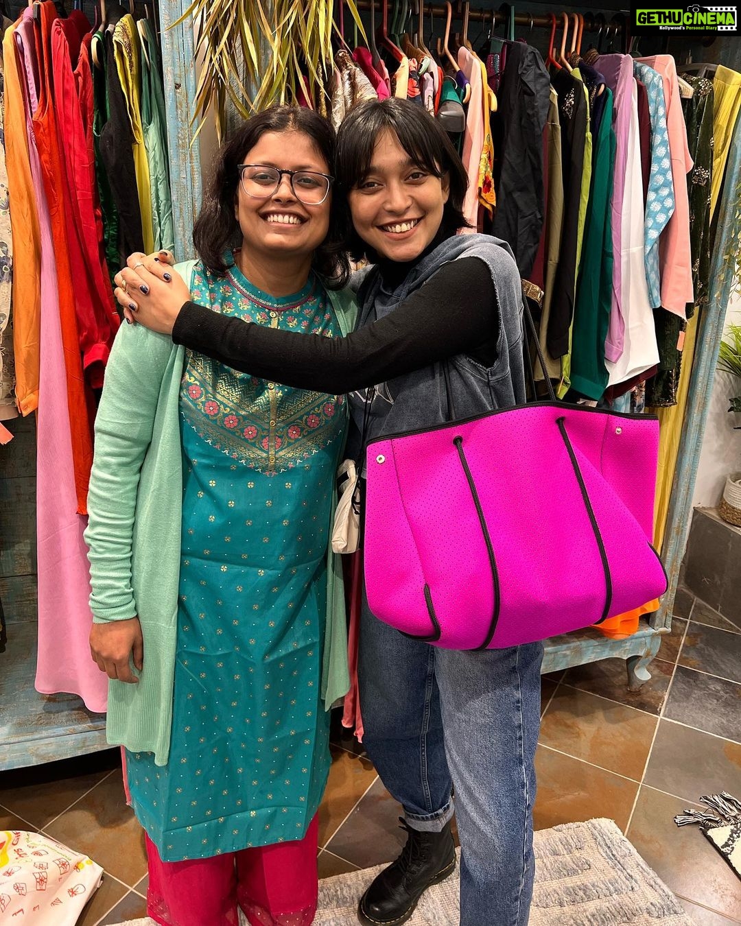 Sayani Gupta Instagram - We met when we were 18. First day of PG in GK1 in the afternoon.. our orientation day of college. Starting that second, We Spoke all day and all night and didn’t move from our respective beds. My partner in everything in early adulthood we grew up together, laughed, conversed and always found a calm spot for one another. Our banter is endless and so is the belief in the other! My Srutiiiiiii is getting married now! And it feels surreal. LSR, JNU, BHU.. she has made the strongest fearless choices all along. Here’s to her next chapter and only hope and wish she is surrounded by love, adventure and the flight on her step she always had even without knowing. #meriyaarkishaadi @dubeyshruti2006 This is us tired after a long shopping/ production day. And it’s finally happening!!!