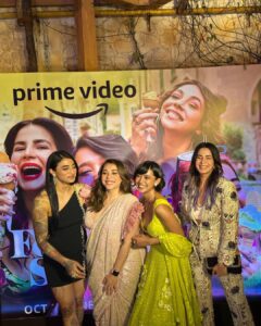 Sayani Gupta Instagram - Last night’s moods! @4moreshotspls premier/launch night! 21.10.22 Part 1 With the partners in shots! @maanvigagroo @banij @iamkirtikulhari @_prat @joyeetacruises