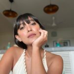 Sayani Gupta Instagram - @4moreshotspls Promotions Day Zoom Loved what @sitalmakeup did with the face! Keeping it bare with a fun eye! @paloshell added to the ease. I wore my Greek Dress and fishy necklace! And the light through the most parts of the interviews was insane! Had no photographer. But by the time I took these light was gone. It had only been 7 hours of talking!