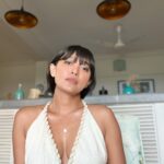 Sayani Gupta Instagram - @4moreshotspls Promotions Day Zoom Loved what @sitalmakeup did with the face! Keeping it bare with a fun eye! @paloshell added to the ease. I wore my Greek Dress and fishy necklace! And the light through the most parts of the interviews was insane! Had no photographer. But by the time I took these light was gone. It had only been 7 hours of talking!