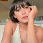 Sayani Gupta Instagram - @4moreshotspls Promotions Day Zoom Loved what @sitalmakeup did with the face! Keeping it bare with a fun eye! @paloshell added to the ease. I wore my Greek Dress and fishy necklace! And the light through the most parts of the interviews was insane! Had no photographer. But by the time I took these light was gone. It had only been 7 hours of talking!