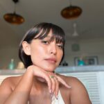 Sayani Gupta Instagram - @4moreshotspls Promotions Day Zoom Loved what @sitalmakeup did with the face! Keeping it bare with a fun eye! @paloshell added to the ease. I wore my Greek Dress and fishy necklace! And the light through the most parts of the interviews was insane! Had no photographer. But by the time I took these light was gone. It had only been 7 hours of talking!