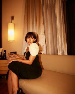 Sayani Gupta Instagram - @4moreshotspls Trailer Launch 
#untouched 

Make up @sitalmakeup 
Hair @paloshell 
📸 @kadamajay 

Dress: @rsr_ritirahulshah @vandafashionagency
Necklace: @viangevintage
Ring & Bracelet: @misho_designs
Styling : @shreejarajgopal 
Style team : @styledbysush @dhwanii.jain
