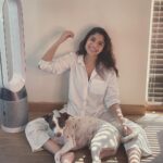Sharmin Segal Instagram – Swipe for more pictures of me and cinnamon 🐶 beating the heat (and his dog hair which is everywhere!) 
with the Dyson Pure Cool Air Purifier 
#dysonindia #properpurification #doghair