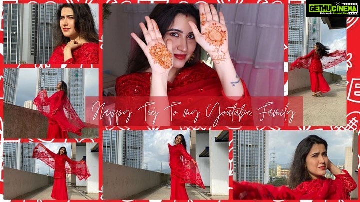 Sheena Bajaj Instagram - Have u checked out my teej vlog if not link in bio ….subscribe to sheena Bajaj official on YouTube n check out my exclusive home ceremonies ,during this Covid time how I celebrated by decking up myself and doing mehndi …. https://youtu.be/zNod3dfsv1k outfit by @neharikaofficial 💃🏻 mehendi @payalartts