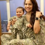 Shikha Singh Instagram - Oh she’s such a drama queen & im loving it, along with these super comfortable kaftan pyjama sets of ours from @little_dreams_india. Haye Ram Twinning ka hai zamana 🤪❤️ Thanks 🤩