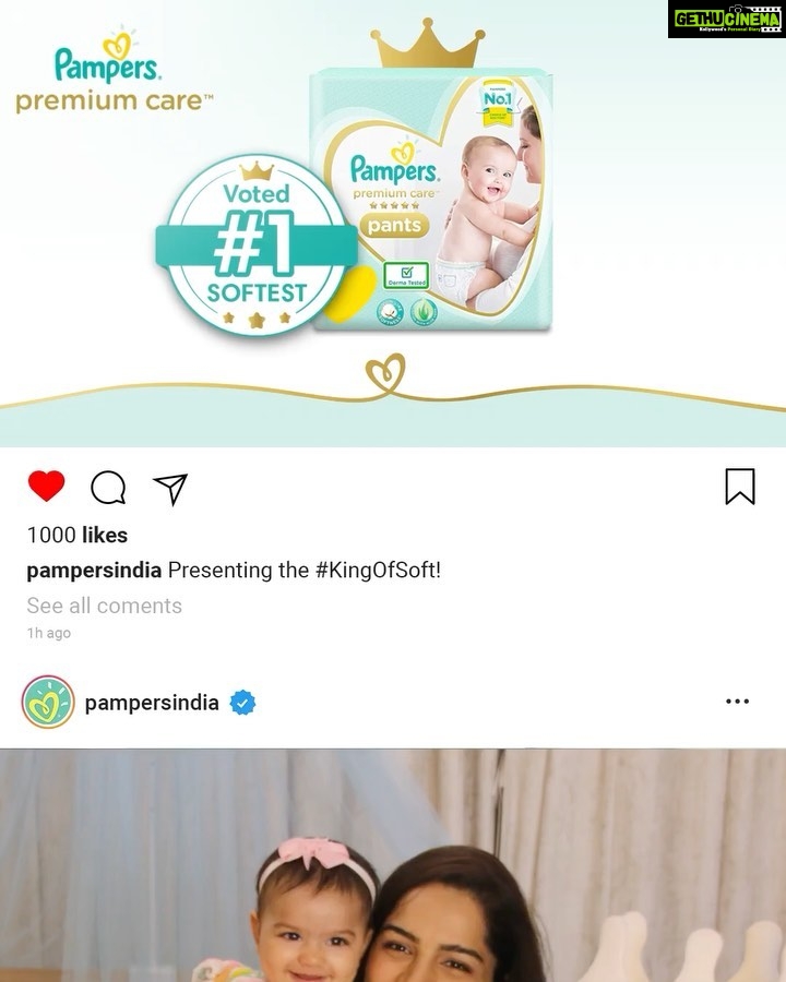 Shikha Singh Instagram - What does a mother want for her baby? Her happiness & comfort. And I found that peace of mind with Pampers Premium Care Pants π β€οΈ Pampers Premium Care is voted as the No. 1 softest diaper by moms! πππ Iβve been using Pampers Premium Care Diapers for Alayna π§π»π©βπ§ because she truly deserves the softest! πππ Its cotton-like softness keeps her happy and comfortable through days and nights ποΈππβπβ¨ Words cannot explain the softness of Pampers Premium Care Diapers, go check them out yourself. Let your baby experience it's cotton-like softness today! π Want a chance to win a Royal #KingOfSoft hamper exclusively by @pampersindia? πππ It's easy! All you have to do is - 1. Click a photo of baby with a Pampers Premium Care Pack π·πΈπ· 2. Crown the pack the #KingOfSoft using our crown sticker πππ 3. Use #KingOfSoft, tag @pampersindia and tag 3 moms in your caption, asking them to participate πππ #KingOfSoft #Pampers #PampersIndia #PampersPartner #PampersTribe #MomandBaby #DiaperBaby #BabyProducts #MomLife #PampersBaby #pampersmom
