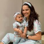 Shikha Singh Instagram - Twinning & winning the internet with these supercool pyjama sets by @nachtspree_by_namrata 💙🤍❤️