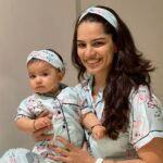 Shikha Singh Instagram - Twinning & winning the internet with these supercool pyjama sets by @nachtspree_by_namrata 💙🤍❤️