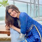 Shivaleeka Oberoi Instagram - Hello Indore!! 💙🦋 Hair and makeup: @nehaseehra Assisted by @aayushisonimakeup Styled by @d_devraj Assisted by @idarshishetty @stylebyishita Outfit - @maayera_jaipur @amigos.rizwan Heels- @Paioshoes Earings- @sangeetaboochra #KhudaHaafizChapter2AgniPariksha