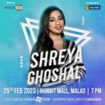 Shreya Ghoshal Instagram – Mumbaiiiii! Finally!!! Gonna sing my heart out on the 25th Feb for my city♥️😍😘
#shreyaghoshalliveinconcert 
#20yearsofsg 
@bookmyshowin
@viviktaentertainers
#viviktaentertainers #vividarts #bookmyshow