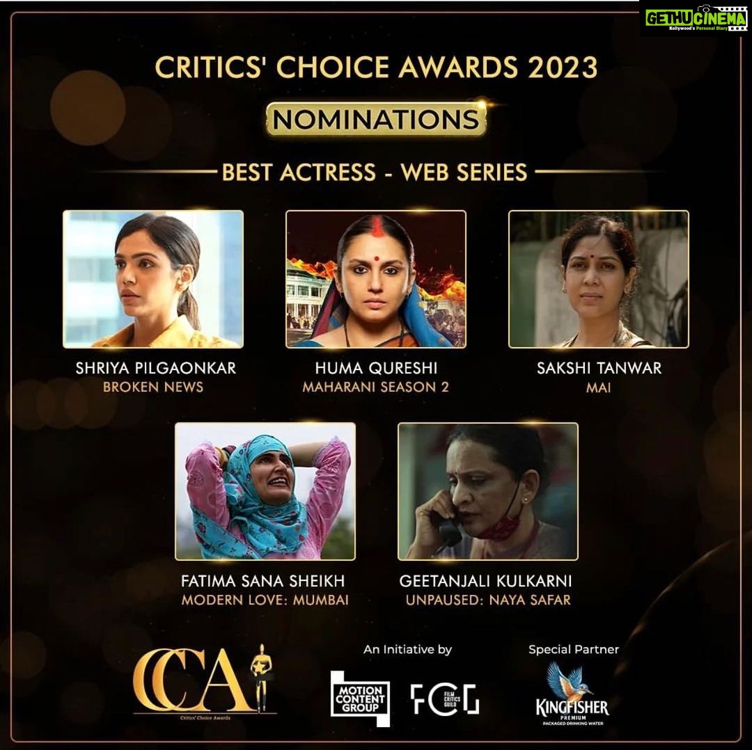 Shriya Pilgaonkar Instagram - Thank you for the nomination @filmcriticsguild @ccssa.india . Grateful to be nominated with these incredible performers. Award or not , glad the critics approve π #TheBrokenNews #Radha #CriticsChoiceAwards @zee5