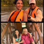 Shriya Pilgaonkar Instagram - It was my Ajoba’s childhood dream to see the world . This year at the age of 84, he completed 100 countries . Aai & I surprised him by turning up in the middle of a rainforest to join his century celebration 😊 He has been an inspiration not just to me , but to so many of those who have had the pleasure of being in his company and have heard his stories . Somebody who seeks to live life to the fullest and finds joy in everyday conversation , nature , art , music . Cheers to my favourite travel buddy & the best storyteller 💚🍻Your adventures have only just begun..🧿♥️🙏🏼👏🏼 तुम जियो हज़ारों साल ये मेरी है आरज़ू…
