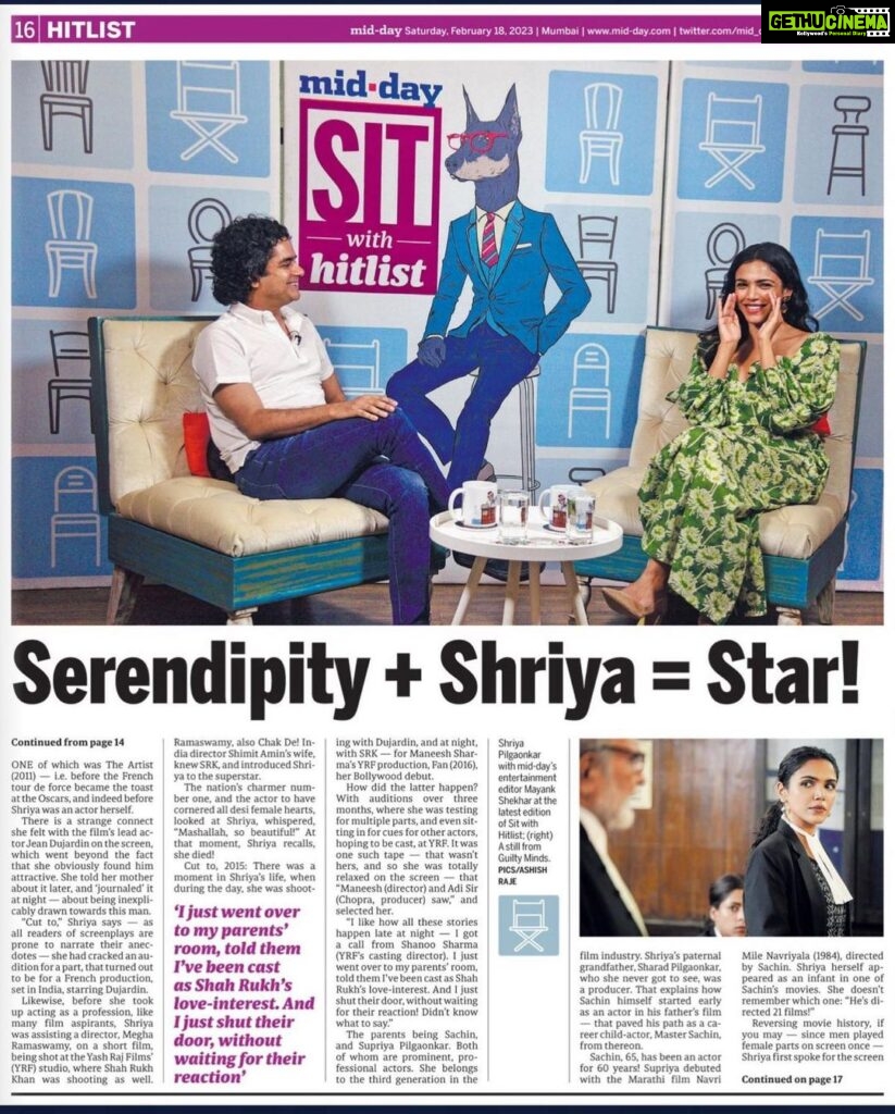 Shriya Pilgaonkar Instagram - Thank you for the nominations and the conversation 😊@mayankw14 @middayindia #Midday #HitlistOTTAwards #GuiltyMinds #BrokenNews