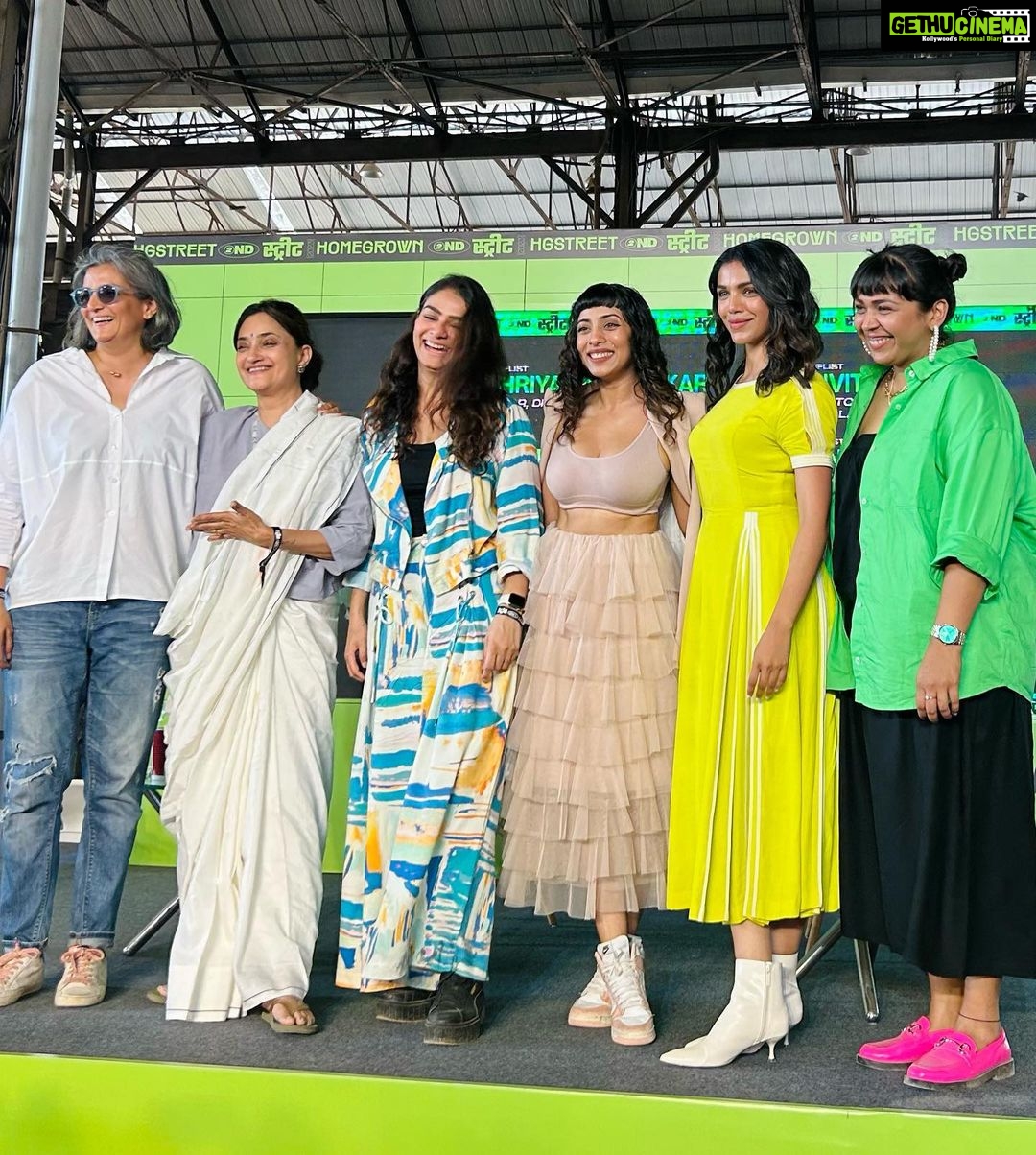 Shriya Pilgaonkar Instagram - Thank you for getting us together š„ @homegrownin @homegrownstreet @vpatra In conversation with these incredibly talented women at #HGstreet. - Wearing @bodicebodice Styled by @urvashishah99 Photographer @dieppj Hair @darshana.mule Richardson & Cruddas