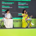 Shriya Pilgaonkar Instagram - Thank you for getting us together 🥂 @homegrownin @homegrownstreet @vpatra In conversation with these incredibly talented women at #HGstreet. - Wearing @bodicebodice Styled by @urvashishah99 Photographer @dieppj Hair @darshana.mule Richardson & Cruddas