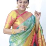 Shruthi Raj Instagram - @maa.boutique28 ✨Stunning Tissue Bridal Silk Saree ✨Pastel Turquoise Colour ✨Contrast Pink Pallu ✨Brocade Blouse ✨Premium Quality