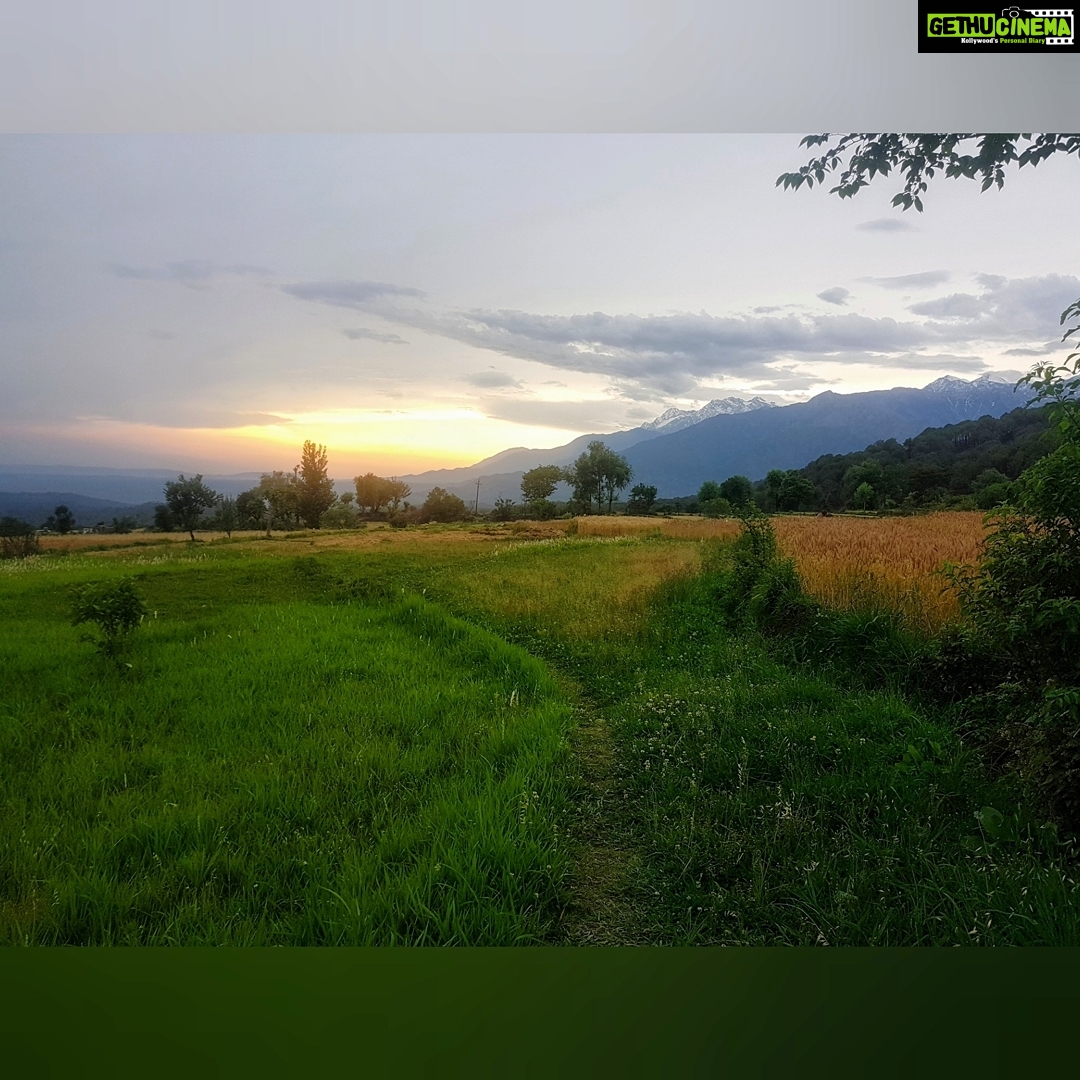 Shruti Bapna Instagram - Sunsets, smiles and dreams🧡💫⛰🌄 . . . . . #shrutibapna #solotraveler #himachaldiaries #beautifulindia #bir In the Fields