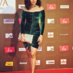 Shruti Bapna Instagram - At the Miss Diva 2020 #greendress #redcarpet #mumbai #missdiva2020 #fashion #shrutibapna #offshoulderdress #smokeyeye @timestalent Mumbai, Maharashtra