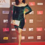 Shruti Bapna Instagram - At the Miss Diva 2020 #greendress #redcarpet #mumbai #missdiva2020 #fashion #shrutibapna #offshoulderdress #smokeyeye @timestalent Mumbai, Maharashtra