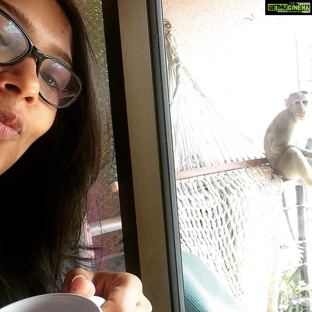 Shruti Bapna Instagram - My breakfast friend this morning! I was having my chai while he had an apple... Health freak hun! 🙈😆