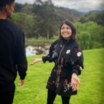 Shweta Tripathi Instagram - If you are happy and you know it, jump in the air, jump jump! And that’s exactly what we did after being silly on Puffing Billy. One of the best meals and views I’ve had @_tarrawarra_ 🍷✨ with the cutest host @thecuriouscass 🥰 Wearing @shahinmannan @londonrag_in & @oliviadar #SeeAustralia #Vineyard #TataBattata Tarrawarra Vineyard