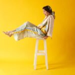 Shweta Tripathi Instagram - How to pose with a stool 101 💁🏽‍♀️✨ Concept and illustrations: @priyamittal23 @yam.india Image courtesy: @_boragraphy Hair and Makeup : @nottthatbasic
