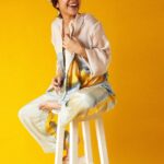 Shweta Tripathi Instagram - How to pose with a stool 101 💁🏽‍♀️✨ Concept and illustrations: @priyamittal23 @yam.india Image courtesy: @_boragraphy Hair and Makeup : @nottthatbasic