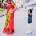 Siri Hanumanth Instagram - #chamkeelaangeelesi With my Dharani 😍❤ . . @childartist_chaitu . . Wearing @pari.designers_ Vc @imshrihan ❤