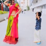 Siri Hanumanth Instagram - #chamkeelaangeelesi With my Dharani 😍❤️ . . @childartist_chaitu . . Wearing @pari.designers_ Vc @imshrihan ❤️
