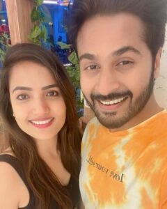 Siri Hanumanth Instagram - Owner of my heart😌😉
.
.
@imshrihan ❤️
.
.
Thank u @firoz_design_studio anna for the beautiful outfit🥰
.
.
@hiwagaindia