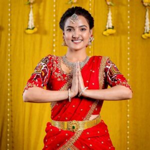 Siri Hanumanth Instagram - Andariki Vijayadasami Shubhakankshalu🥰
.
.
Outfit : @varahi_artstudio 
📸: @nandu_dodla