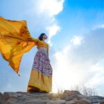 Sonalee Kulkarni Instagram - Still basking in the glory of gold….🧡 #goldenlight #goldensand #goldenhour #goldendress #sonaleekulkarni #photoseries by @rafikollam_ #lehenga by @tanishkweddingsaree wedding #jewellery @shivshahi796 Jaisalmer - The Golden City