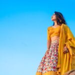 Sonalee Kulkarni Instagram - Still basking in the glory of gold….🧡 #goldenlight #goldensand #goldenhour #goldendress #sonaleekulkarni #photoseries by @rafikollam_ #lehenga by @tanishkweddingsaree wedding #jewellery @shivshahi796 Jaisalmer - The Golden City