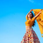 Sonalee Kulkarni Instagram - Still basking in the glory of gold….🧡 #goldenlight #goldensand #goldenhour #goldendress #sonaleekulkarni #photoseries by @rafikollam_ #lehenga by @tanishkweddingsaree wedding #jewellery @shivshahi796 Jaisalmer - The Golden City