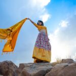 Sonalee Kulkarni Instagram - Still basking in the glory of gold….🧡 #goldenlight #goldensand #goldenhour #goldendress #sonaleekulkarni #photoseries by @rafikollam_ #lehenga by @tanishkweddingsaree wedding #jewellery @shivshahi796 Jaisalmer - The Golden City