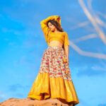 Sonalee Kulkarni Instagram - सोने जैसा…. 🧡 In the #goldencity #at the #goldenhour amidst the #goldensand wearing a #goldendress …….. Could there be any more #gold 🧡 #photoseries by @rafikollam_ Outfit by @tanishkweddingsaree Jewellery @shivshahi796 #sonaleekulkarni #desert #yellow #golden #jaisalmer #rajasthan Jaisalmer - The Golden City