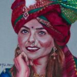 Sonalee Kulkarni Instagram - Apsara aali @sonalee18588 ❤‍🔥🥀 #reels #reelsinstagram #drawing #art #artist #artwork #sonaleekulkarni #fanart #colourdrawing #reelsindia #marathimulgi #actress #maharashtra