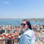Sonalee Kulkarni Instagram - “Watching the constant beating of the wave of the east against the rock of west!” ~ #susanmoody #istanbul #eastmeetswest #asia #europe #bosphorus Views From the top of #galatatower #sonaleekulkarni #landscape Galata Tower - Istanbul, Turkey