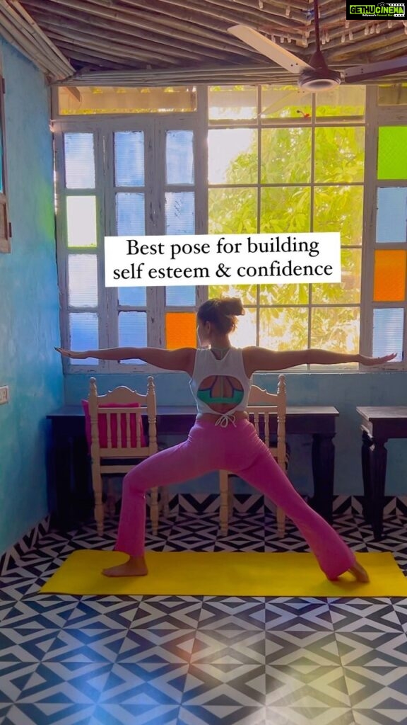 Sonnalli Seygall Instagram - Virbhadra Asana or Warrior pose 2 is one of the best poses to build confidence and self esteem. Every yoga pose has physical & mental benefits. Most of us focus on the physical part of the yog, often forgetting the mental and emotional abundance the asanas bring us. Listing below some benefits of this pose- Mental benefits - 1. Boosts confidence 2. Increases self esteem 3. Builds courage Physical benefits- 1. Improves core 2. Strengthens legs 3. Corrects flat foot Location & video shot by @yoga101mumbai ❤️ #yogareels #yogawithsonnalli #selfhelp #healthyliving #warriorpose #boostselfesteem #buildconfidence