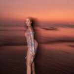Sonnalli Seygall Instagram - She made love to the magic hour hoping it would turn into a year 💫 #sunsetlover #magichour Photograph: @dieppj Dress: @mandirawirkhq
