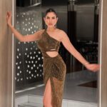 Sonnalli Seygall Instagram - Dubai nights are meant for a little glam ✨️ Outfit: @mandirawirkhq Jewels: @bansrimehtadesign Styling: @stylekarmaa #glam #ootn #fashion #dubai #dubainightlife #wednesdaymood