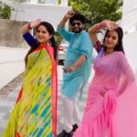 Sowmya Rao Nadig Instagram - Daughter in law’s with our mavayya(daddy)…..😻🥰😍❤️ @shafna.nizam @actor_dwarakesh #shoot #dance #reels #reelitfeelit #family